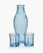 Lade das Bild in den Galerie-Viewer, Set Karaffe mit 2 Bechern in blau - Paola Navone