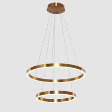 Lade das Bild in den Galerie-Viewer, Hängende Lampe mit 2 Ringen Neo Kupfer Gold