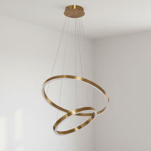 Lade das Bild in den Galerie-Viewer, Hängende Lampe mit 2 Ringen Neo Kupfer Gold