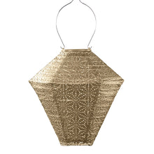 Lade das Bild in den Galerie-Viewer, LED Solar Laterne Sashiko Diamant 28 cm in gold