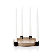Lade das Bild in den Galerie-Viewer, Luna Tablett aus Eiche mit schwarzen Kerzenhaltern