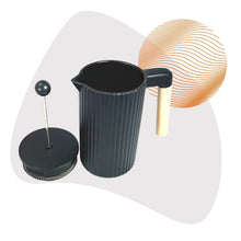 Lade das Bild in den Galerie-Viewer, Frenchpress aus Gußeisen - schwarz mit Holzgriff