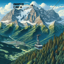 Lade das Bild in den Galerie-Viewer, Berge Weindekanter Zugspitze in topographischem Design - Alaskan Maker