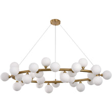 Lade das Bild in den Galerie-Viewer, Hängelampe Elite Gold mit matt-weißen Glaskugeln