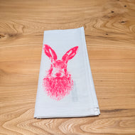 Tischläufer oder Serviette aus Halbleinen - Hase