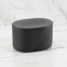 Lade das Bild in den Galerie-Viewer, ovale Box mit Deckel in edlem dark grey
