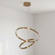 Hängende Lampe mit 2 Ringen Neo Kupfer Gold
