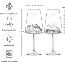Lade das Bild in den Galerie-Viewer, Berge Weinglas im topographischem Design

