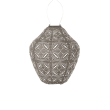 Lade das Bild in den Galerie-Viewer, LED Solar Laterne - Mandela Jar - 30cm - Taupe
