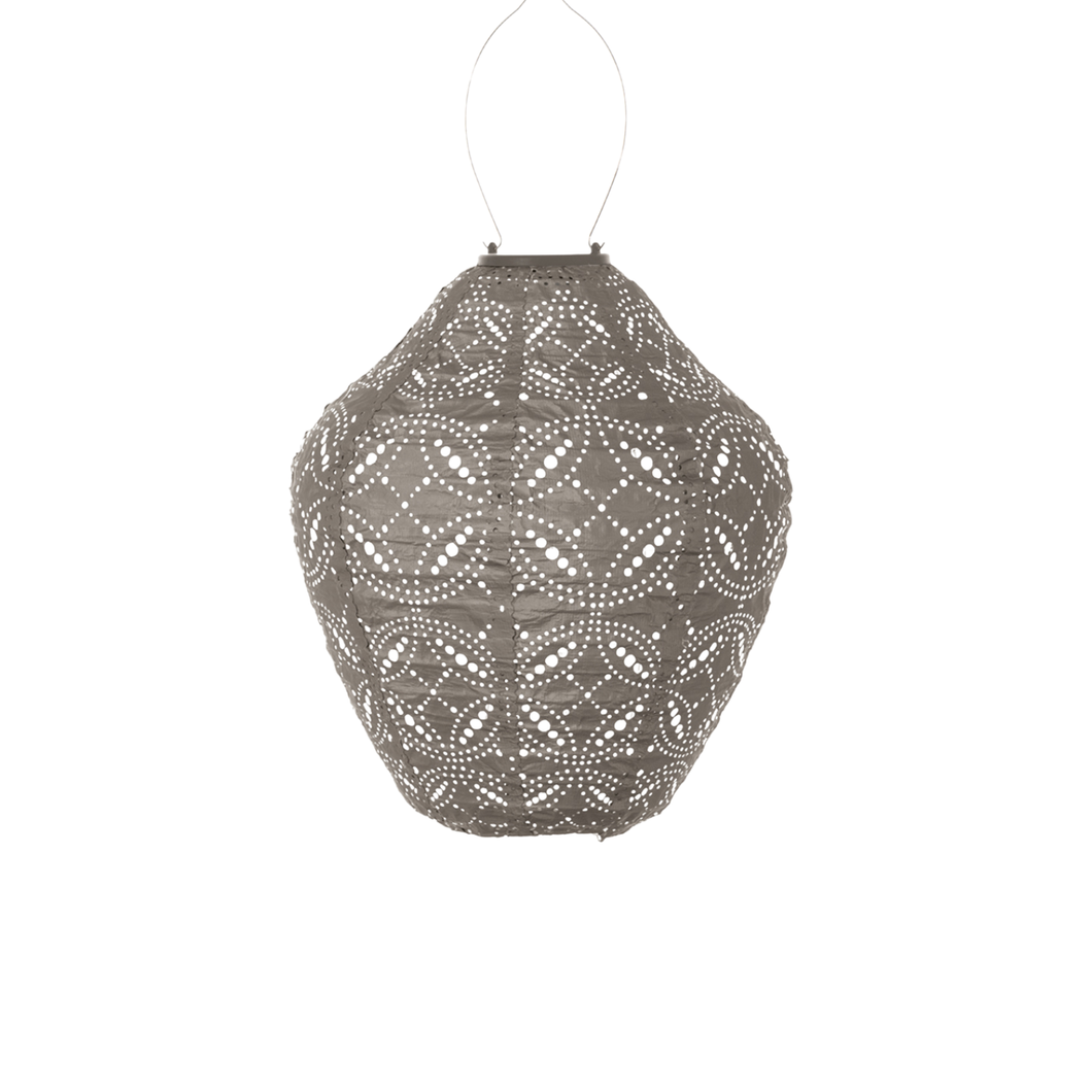 LED Solar Laterne - Mandela Jar - 30cm - Taupe