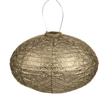 Lade das Bild in den Galerie-Viewer, LED Solar Laterne Ikat oval 40 cm in gold
