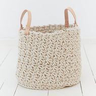 Korb mit und ohne Lederhenkel im gestrickten Crochet Design - Peter Dahlenburg